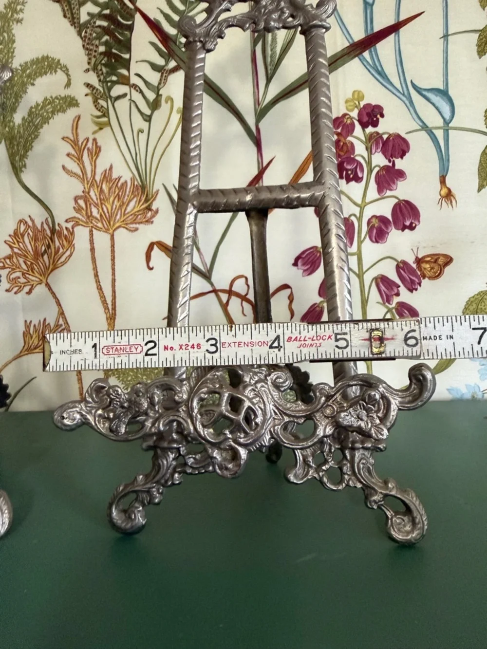 Ornate Silver Metal Display Easel - Home Wall Decor
